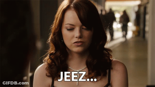 Man In Back Seat Of Car Saying Geez GIF