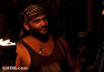 Man In Bandana Holding Torch GIF