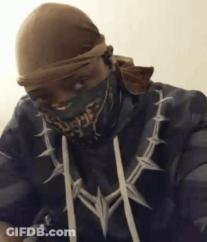 Man In Bandana, Hoodie, And Necklace GIF