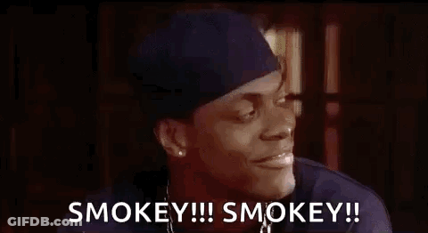 Man In Bandana Saying Smokey Smokey GIF