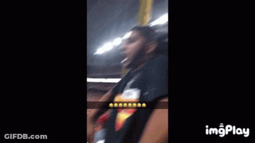 Man In Baseball Cap At Stadium Crowd GIF