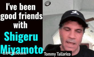 Man In Baseball Cap Friends With Shigeru Miyamoto GIF