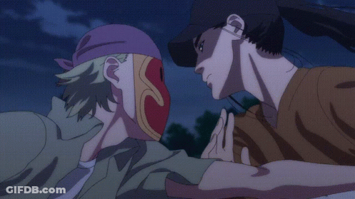 Man In Baseball Cap Holding Another Man's Arm GIF