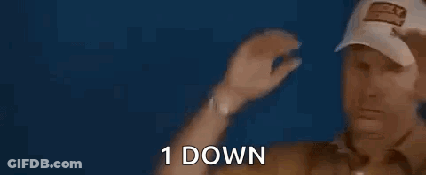 Man In Baseball Cap Holding Head Saying 1 Down GIF