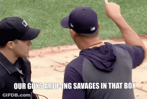 Man In Baseball Cap Our Guys Are F-Ing Savages In That Box GIF