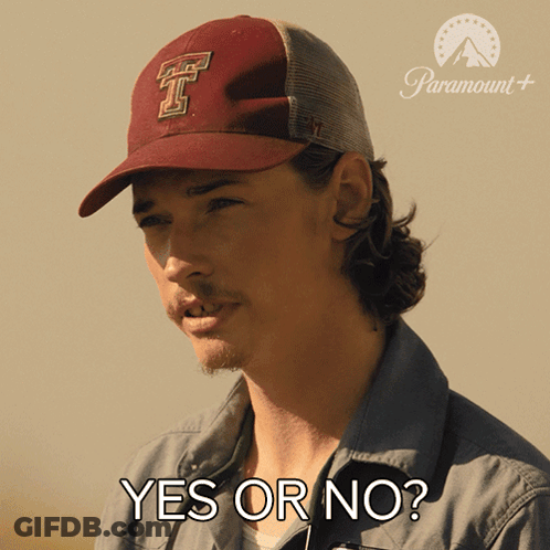 Man In Baseball Cap Saying Yes Or No GIF