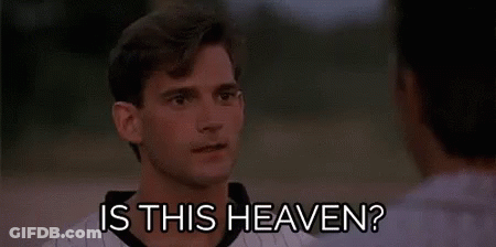 Man In Baseball Uniform Says Is This Heaven GIF