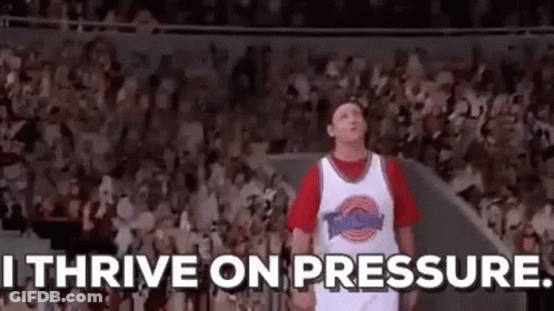 Man In Basketball Uniform Saying I Thrive On Pressure GIF