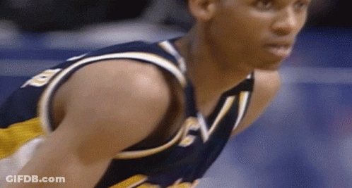 Man In Basketball Uniform With V GIF
