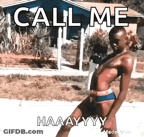 Man In Bathing Suit Saying Call Me GIF