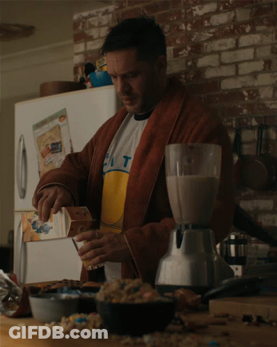 Man In Bathrobe Pouring Milk With Golden State Warriors Shirt GIF