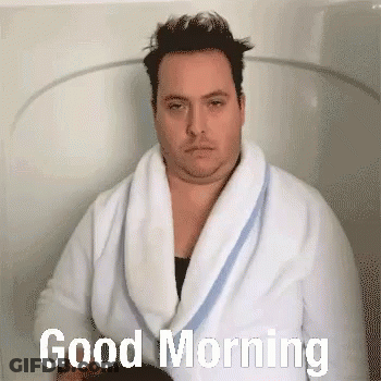 Man In Bathrobe Saying Good Morning In Bathtub GIF