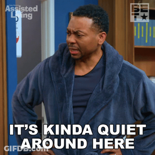 Man In Bathrobe Saying Its Quiet GIF