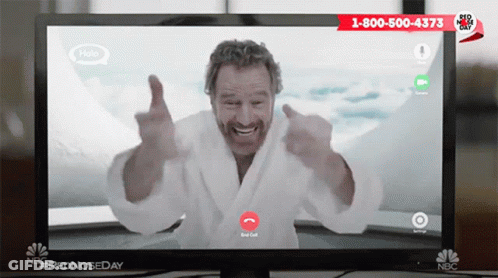 Man In Bathrobe Video Calling 1-800-500-4377 GIF