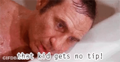 Man In Bathtub That Kid Gets No Tip! GIF