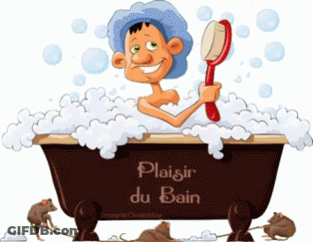 Man In Bathtub With Plaisir Du Bain GIF