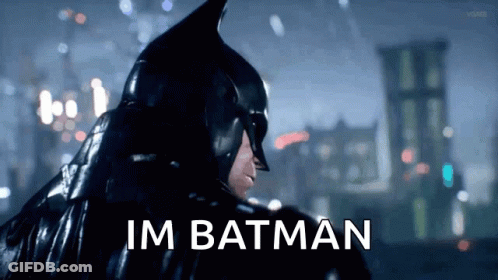 Man In Batman Costume Saying Im Batman GIF