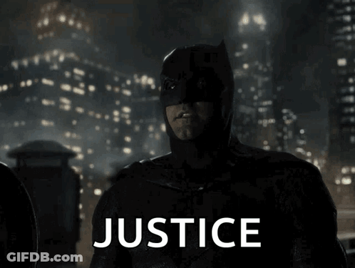 Man In Batman Costume Saying Justice GIF