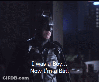 Man In Batman Costume Says I Was A Boy Now I'm A Bat GIF