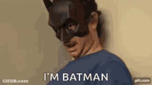 Man In Batman Mask Says I'm Batman GIF