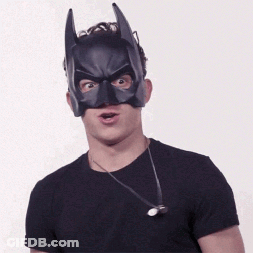 Man In Batman Mask With Headphones GIF