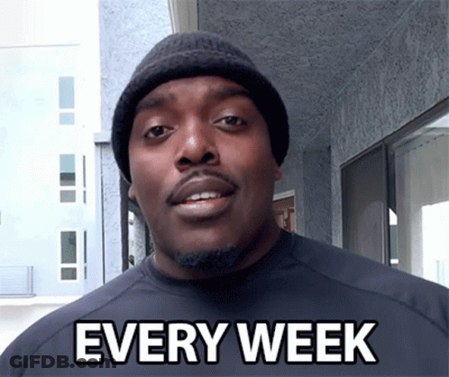 Man In Beanie And Black Shirt With Every Week GIF