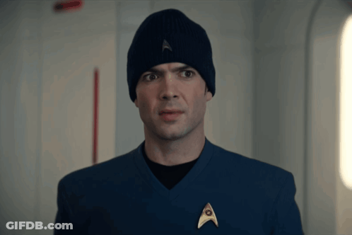 Man In Beanie And Star Trek Uniform GIF
