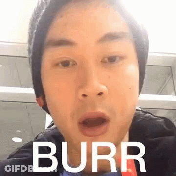 Man In Beanie Making Funny Face Saying Burr GIF