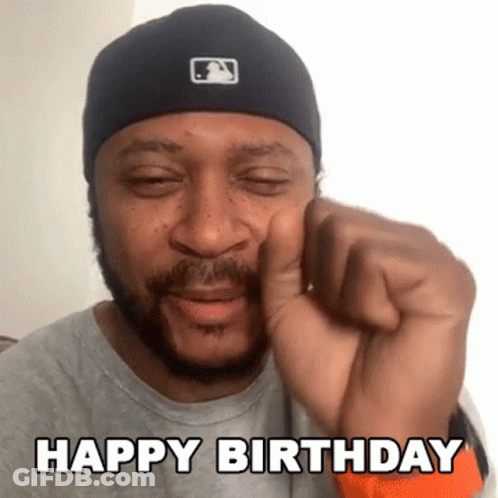 Man In Beanie Saying Happy Birthday GIF