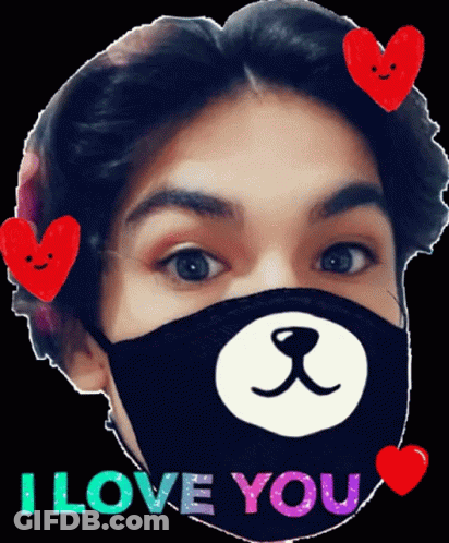 Man In Bear Mask Saying I Love You GIF