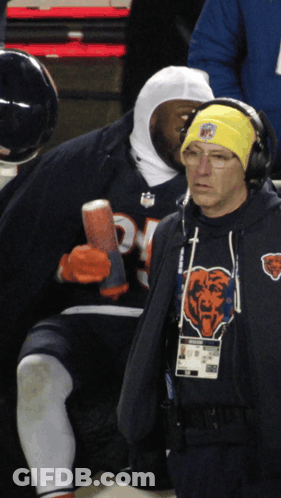 Man In Bear Shirt And Headphones GIF