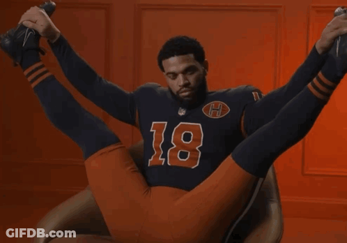 Man In Bears Jersey Number 18 GIF