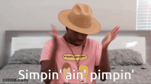 Man In Beavis And Butt-Head T-Shirt Says Simpin' Aiin' Pimpin GIF
