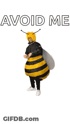 Man In Bee Costume Avoid Me GIF