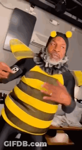 Man In Bee Costume Standing GIF