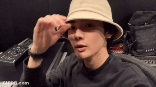 Man In Beige Hat With Letter B GIF