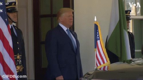 Man In BetMGM Shirt Holding Two American Flags GIF