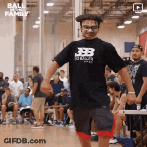 Man In Big Baller Shirt Holding Hands GIF
