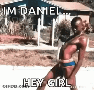 Man In Bikini Dancing Saying Hey Girl GIF