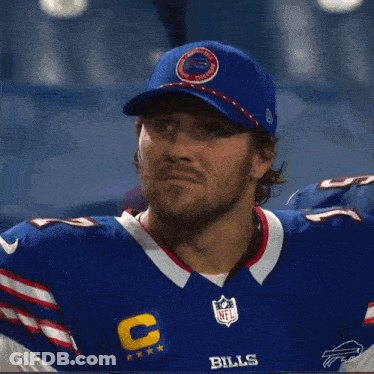 Man In Bills Jersey And Hat GIF