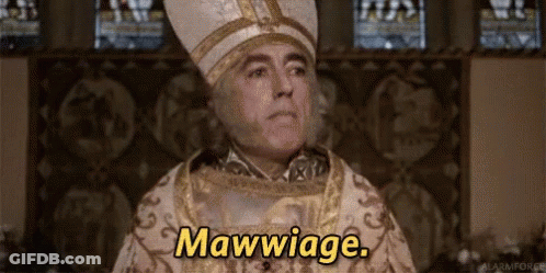 Man In Bishop's Hat Saying Mawwiage GIF