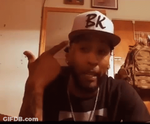 Man In BK Hat And Black Shirt GIF