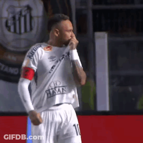 Man In Black Adidas Jersey Blue Wall GIF