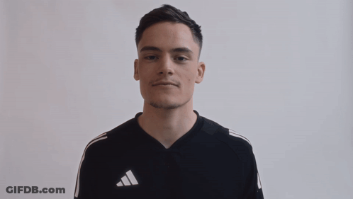 Man In Black Adidas Shirt Making Face GIF
