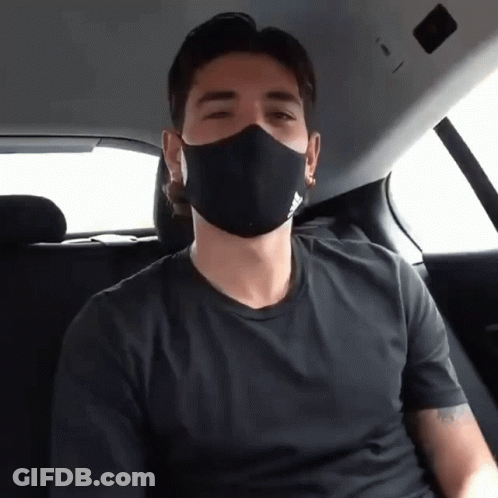Man In Black Adidas Shirt Sitting In Car GIF