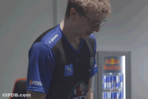 Man In Black And Blue Shirt Saying BRT GIF