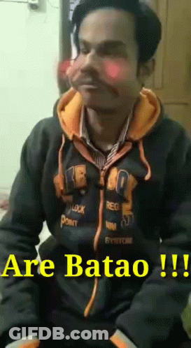Man In Black And Orange Hoodie Batao !! GIF