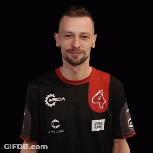 Man In Black And Red Shirt Number 4 GIF
