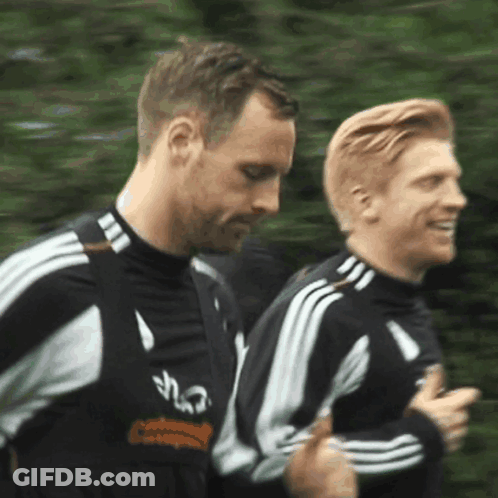 Man In Black And White Adidas Shirt Running GIF