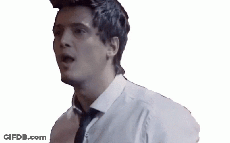 Man In Black And White Blow Air GIF